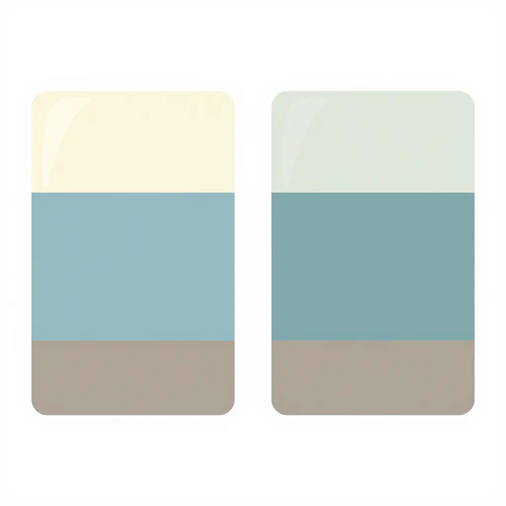 Cross-section diagram of a motorcycle fairing paint stack showing primer, base coat, and clear coat layers, with a side-by-side comparison illustrating how a slight difference in one base coat layer produces a visible tint shift